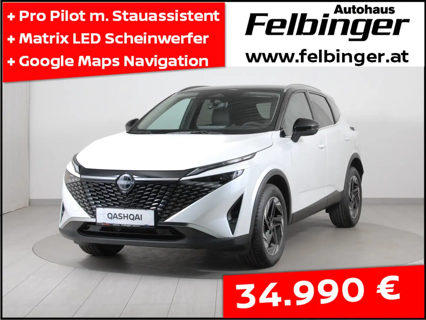 Nissan Qashqai 1,3 MHEV DIG-T N-Connecta+ Automatik Weiß - 1