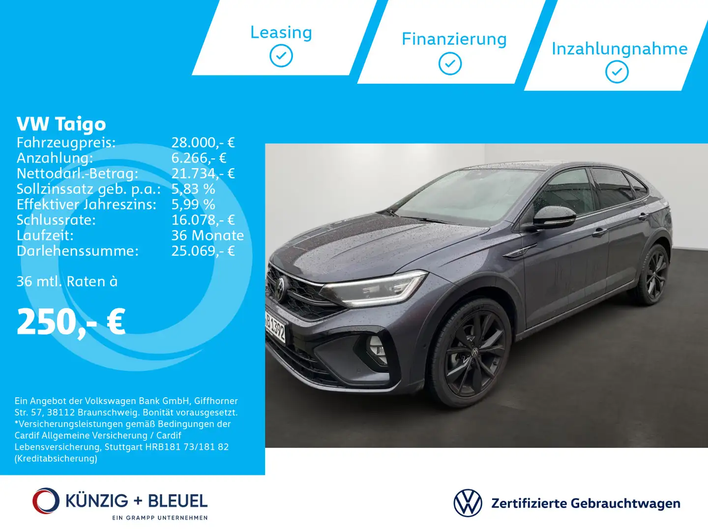 Volkswagen Taigo R-Line 1.5 TSI DSG AHK Pano Matrix Kamera Grijs - 1