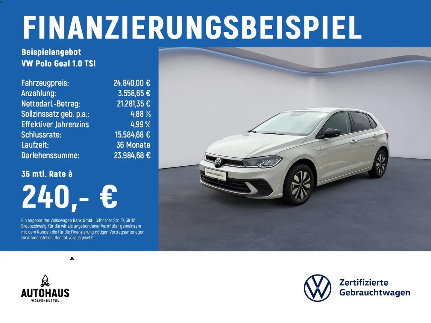 Volkswagen Polo Goal 1.0 TSI ACC APP PDC SHZ Grau - 2