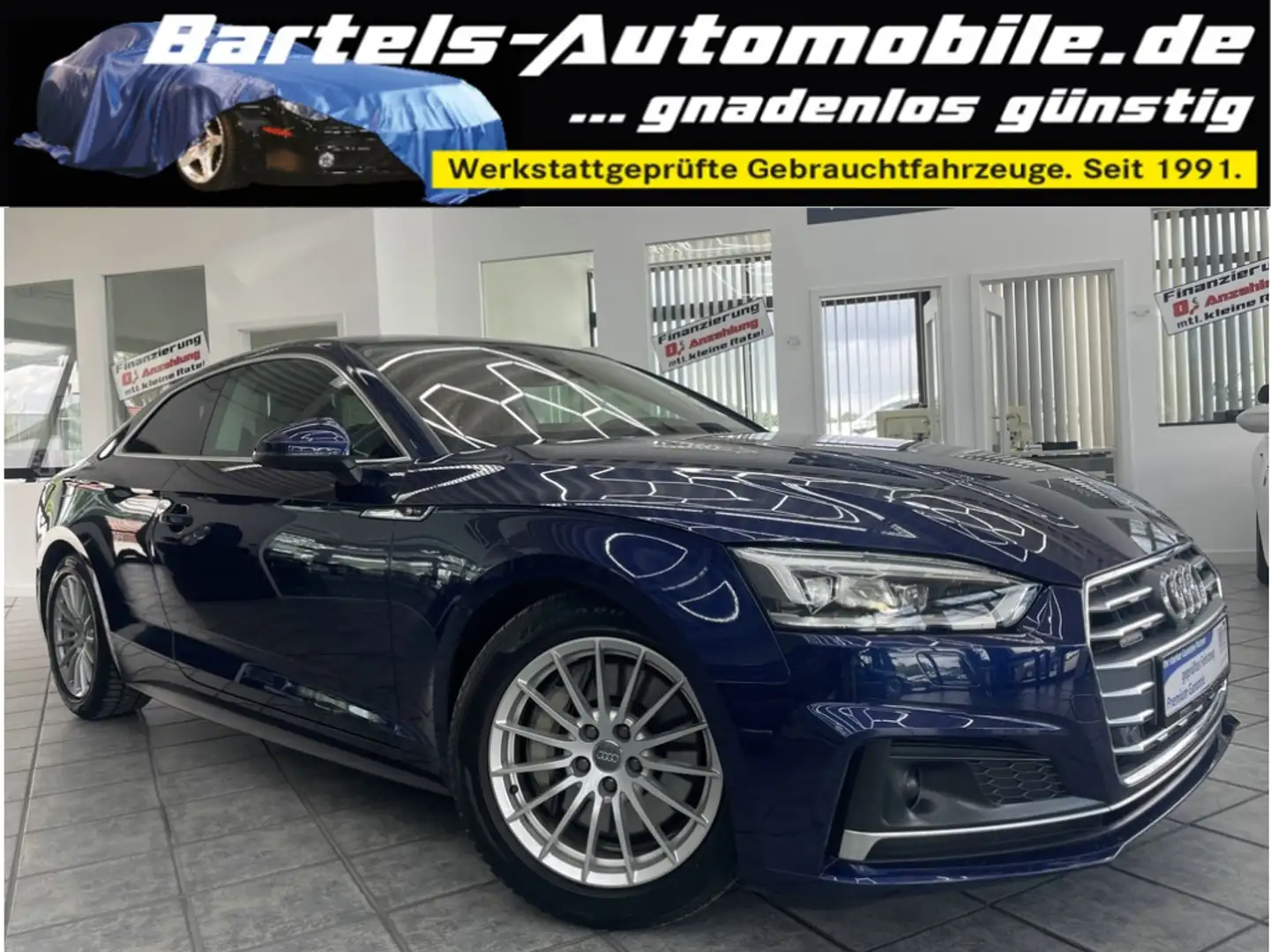 Audi A5 45 TDI quattro S-Line, LED, HUD, Voll ! Modrá - 1