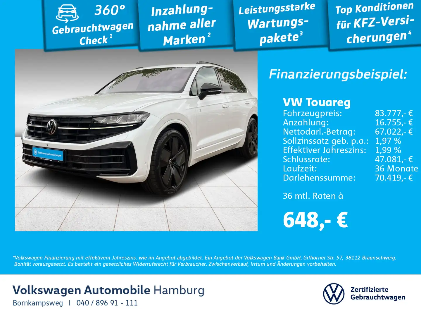 Volkswagen Touareg 3.0 R eHybrid 340 kW 4M AUT AHK Leder Weiß - 1