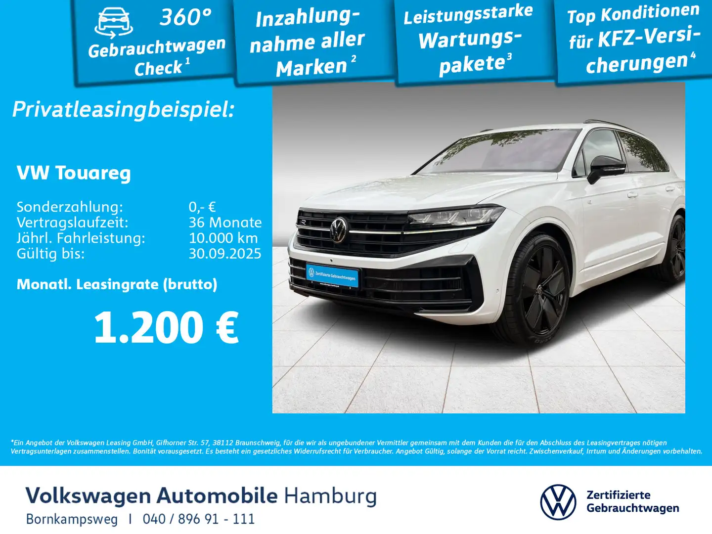 Volkswagen Touareg 3.0 R eHybrid 340 kW 4M AUT AHK Leder Weiß - 1