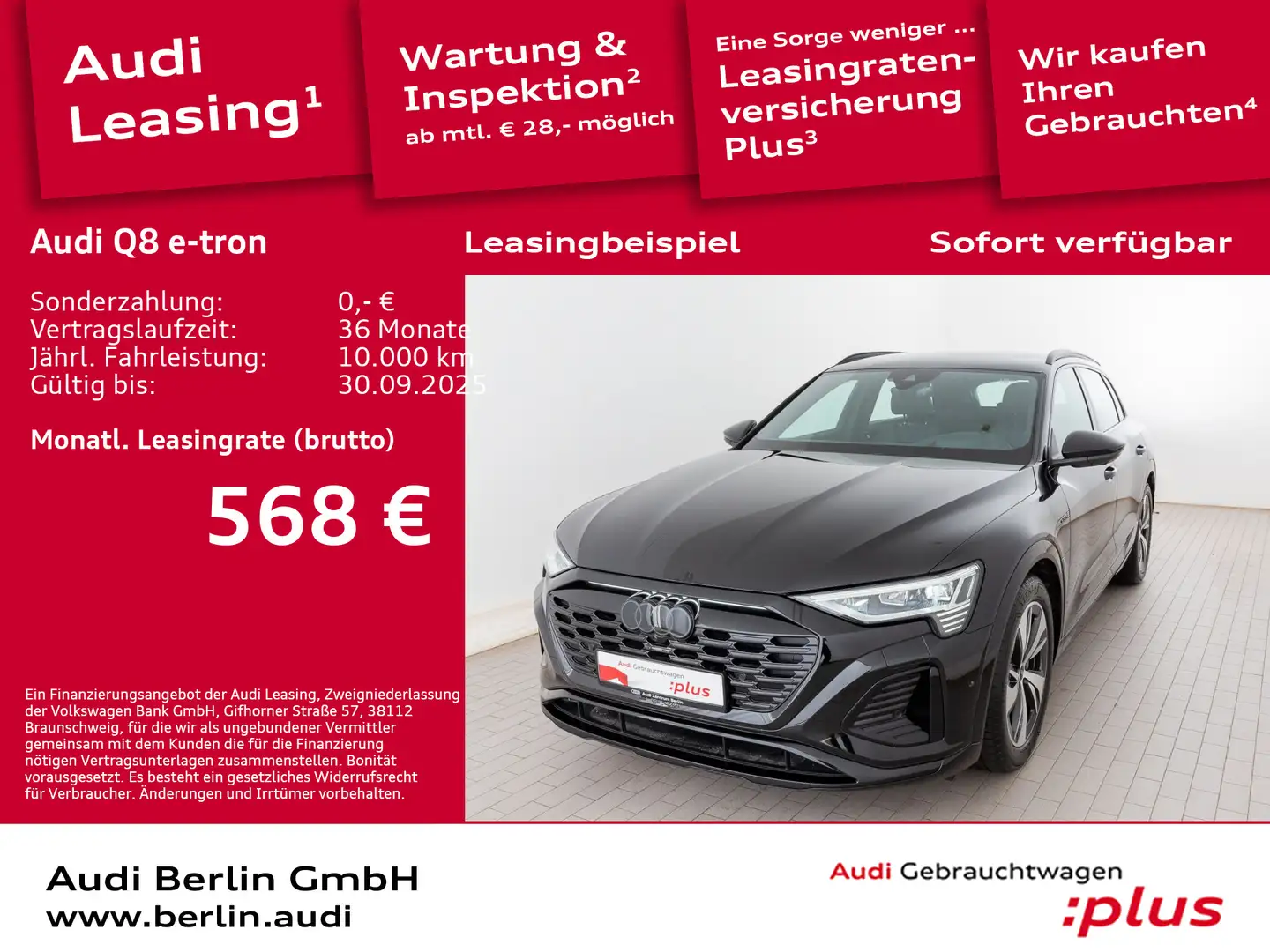 Audi Q8 e-tron S line 50 qu. MATRIX 360°K HUD NAVI Negro - 1