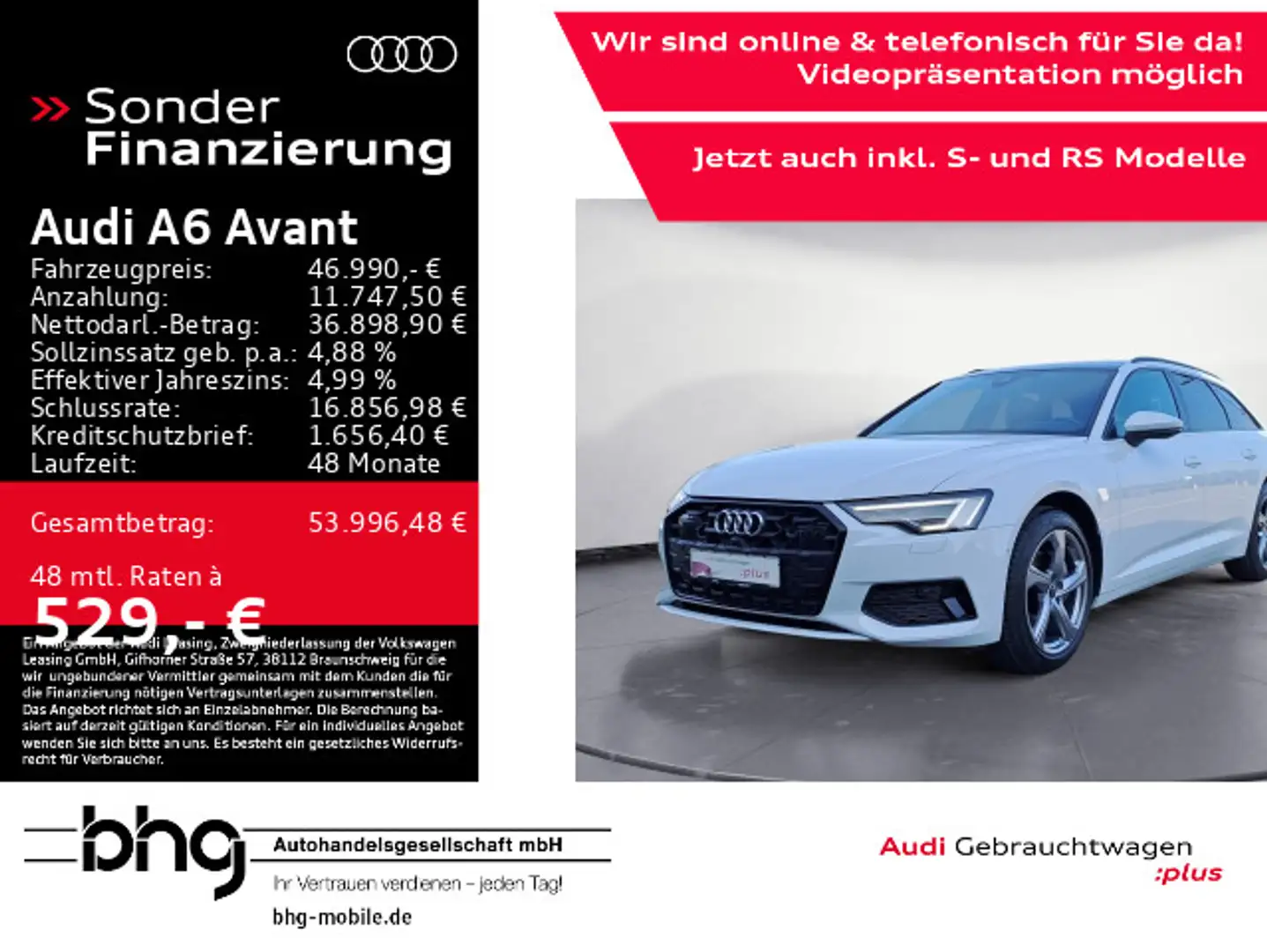 Audi A6 45 TFSI advanced Matrix/AHK/Pano/Head-u Weiß - 1