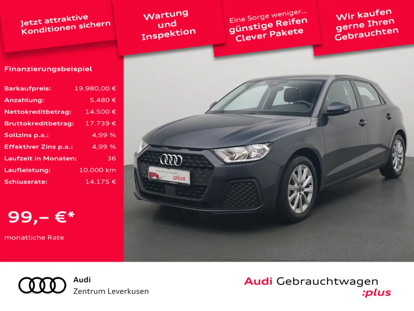 Audi A1 Sportback KLIMA PDC PORT NAVI VIRT CARPLAY Noir - 1