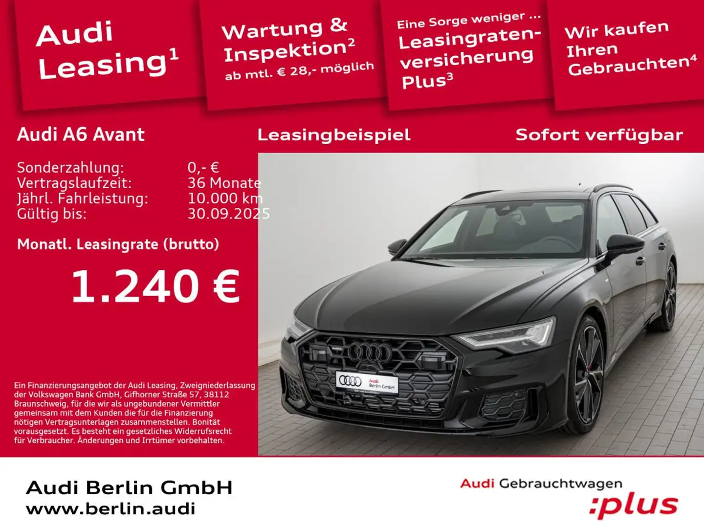 Audi A6 Avant S line 55 TFSI e quattro S tronic Schwarz - 1