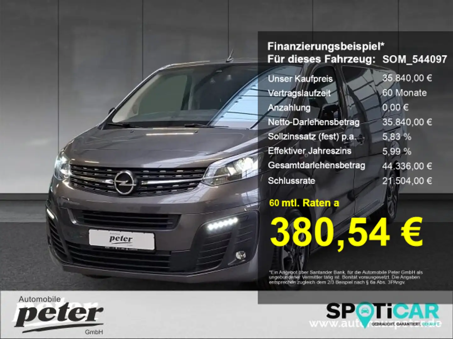 Opel Zafira Life Zafira Life 2.0 D L Elegance Automatik 8-Sitzer Leder 177PS Grau - 1