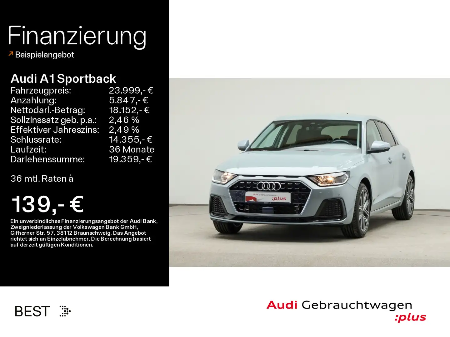 Audi A1 30 TFSI advanced*VIRTUAL*PDC*SHZ*KL Grau - 1