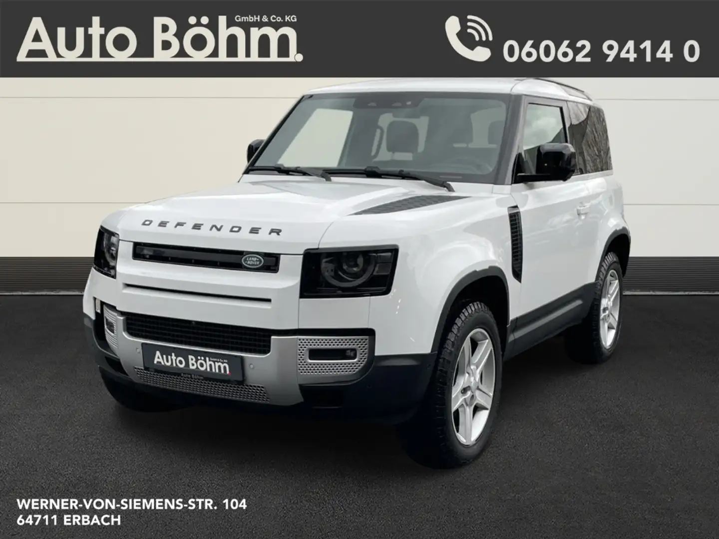 Land Rover Defender 90 D200 SE+Matrix+AHK+Black Pack+WiPA Weiß - 1