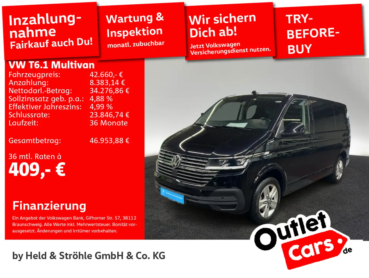 Volkswagen T6.1 Multivan Comfortline 2.0 TDI DSG AHK STANDH Noir - 1