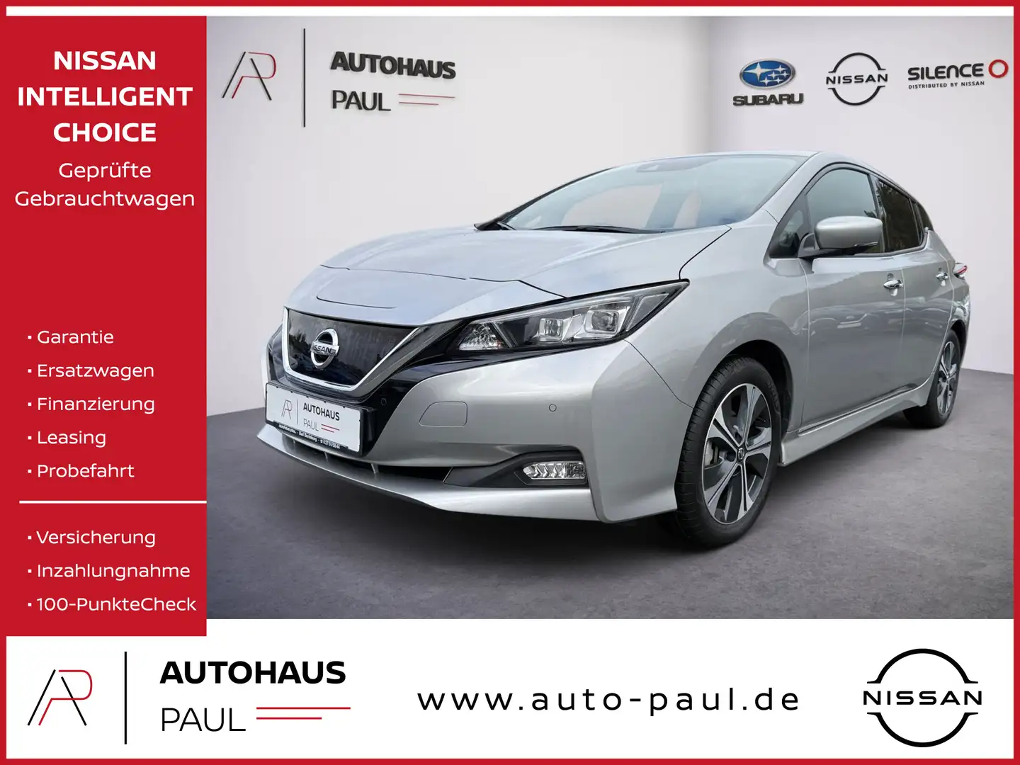 Nissan Leaf N-Connecta 40KW, LED, SHZ, AVM 360°, Navi Silber - 1