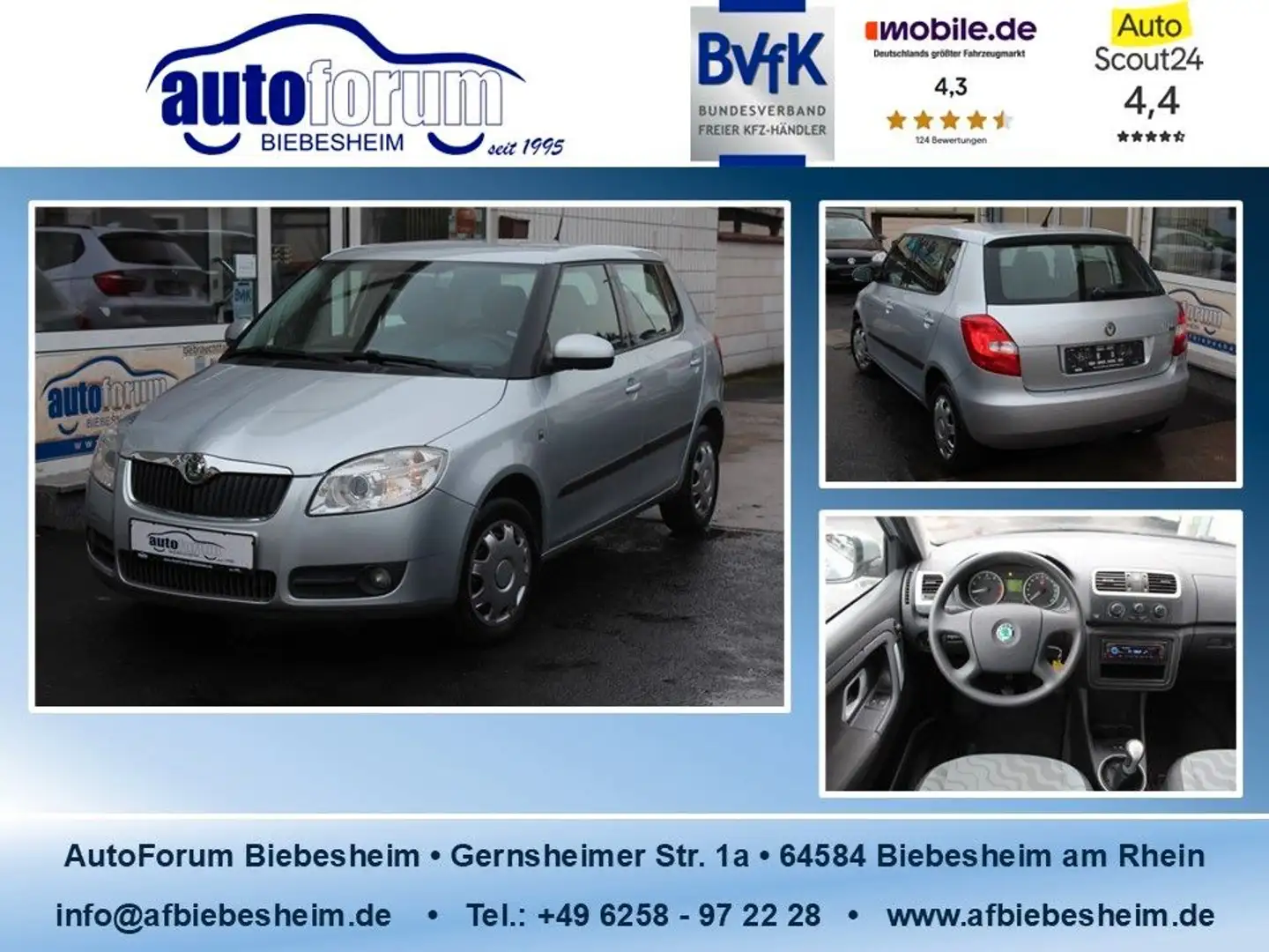 Skoda Fabia 1.2 Ambiente TÜV/AU-10/2027*2.Hand*Klima Silber - 1