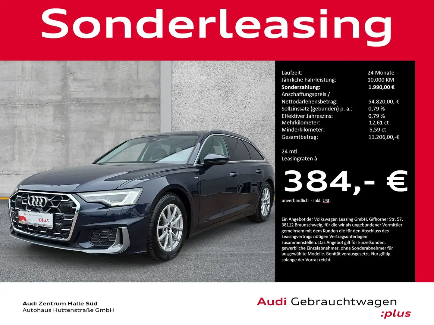 Audi A6 Avant 45 TFSI qu S line MATRIX PANO KAMERA AHK Blau - 1
