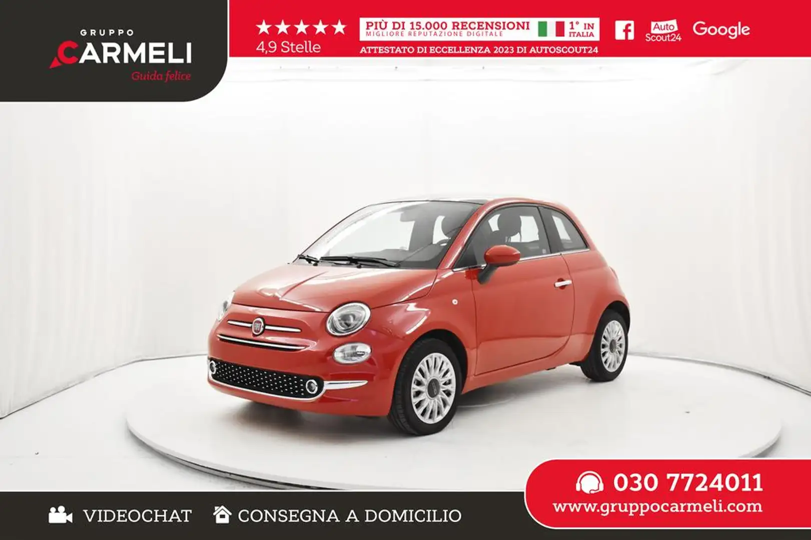 Fiat 500 1.0 hybrid Dolcevita 70cv Rouge - 1