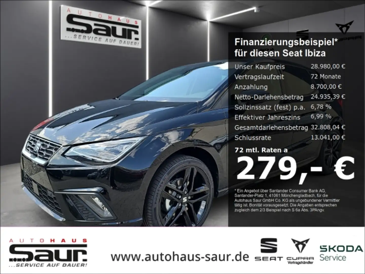 SEAT Ibiza FR Black Edition 1.0 TSI DSG SHZ RÜCKFAHRKAMERA KL Schwarz - 2