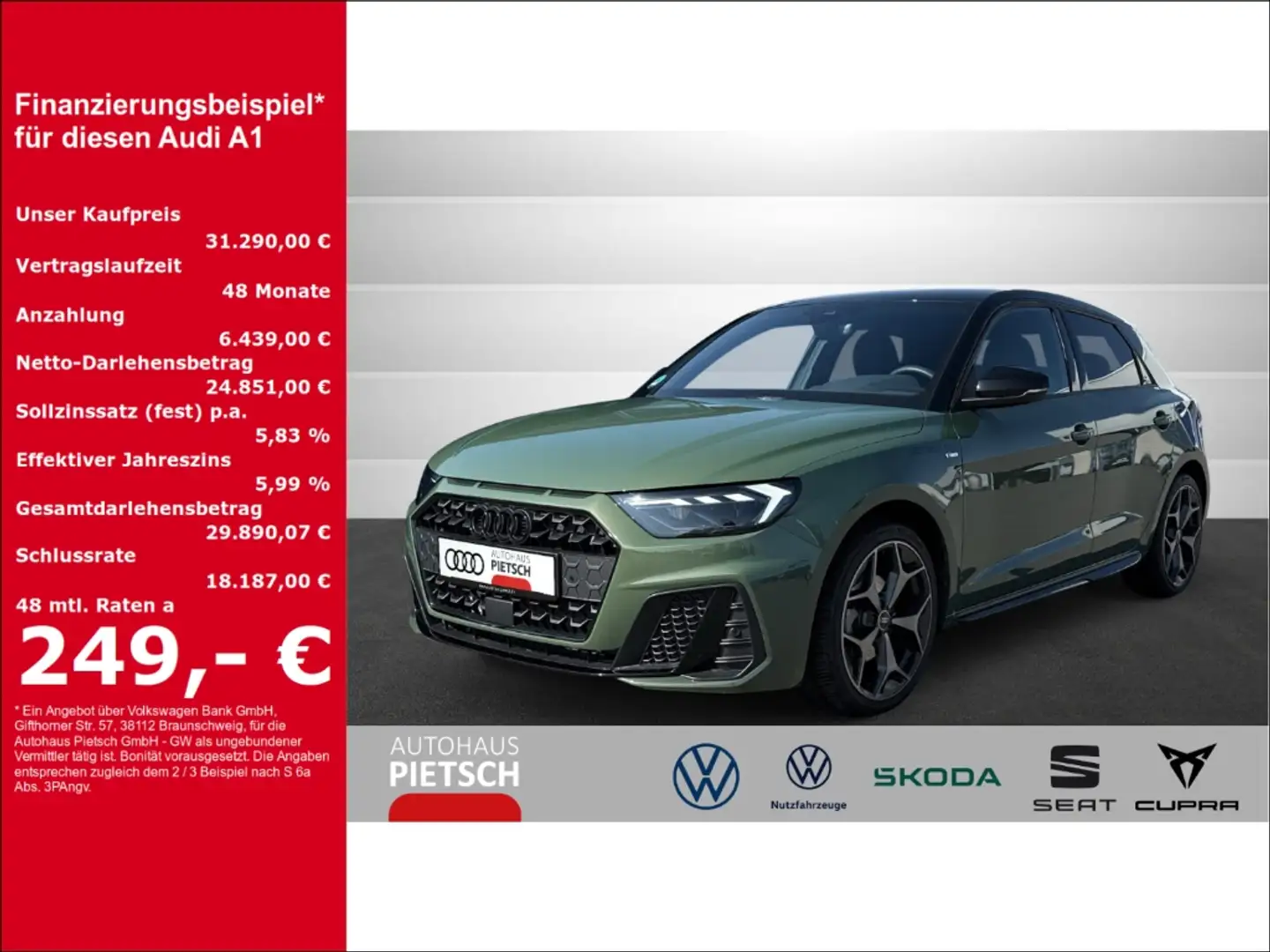 Audi A1 Sportback 35 TFSI S tronic 2x S line ACC Sonos Spo Groen - 1
