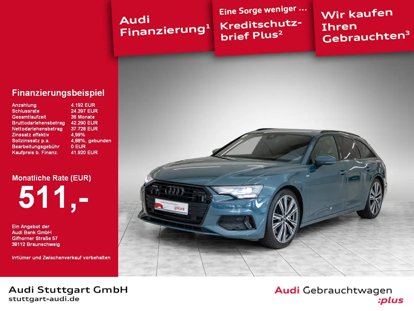 Audi A6 Avant 50 TFSI e S line AHK Keyless B&O 20'' Grün - 1