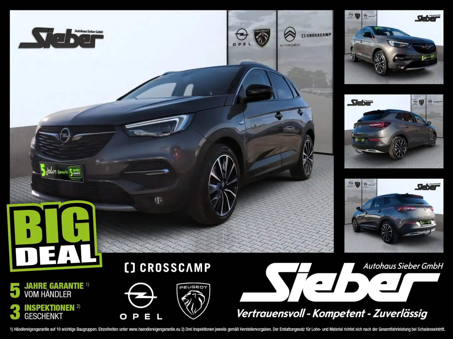 Opel Grandland Hybrid Ultimate LED Navi Kamera AWD Gris - 1