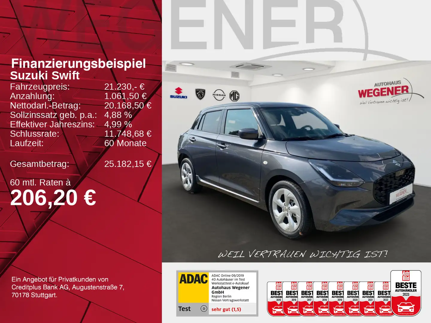 Suzuki Swift SWIFT COMFORT CVT HYBRID Grau - 2