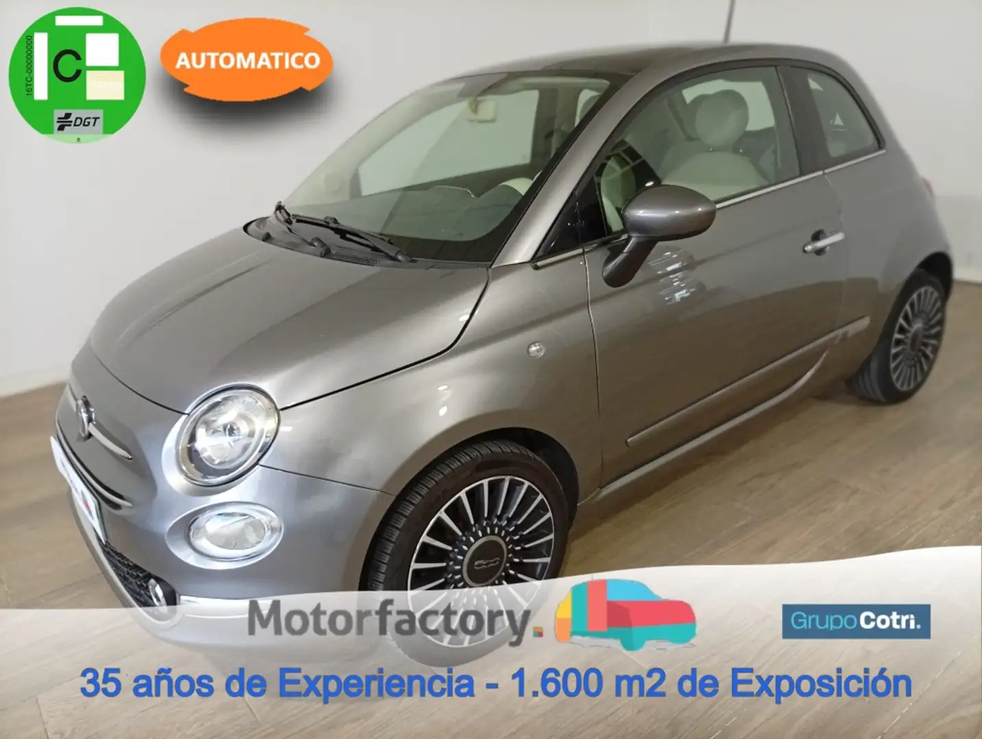 Fiat 500 1.2 Lounge Gris - 1