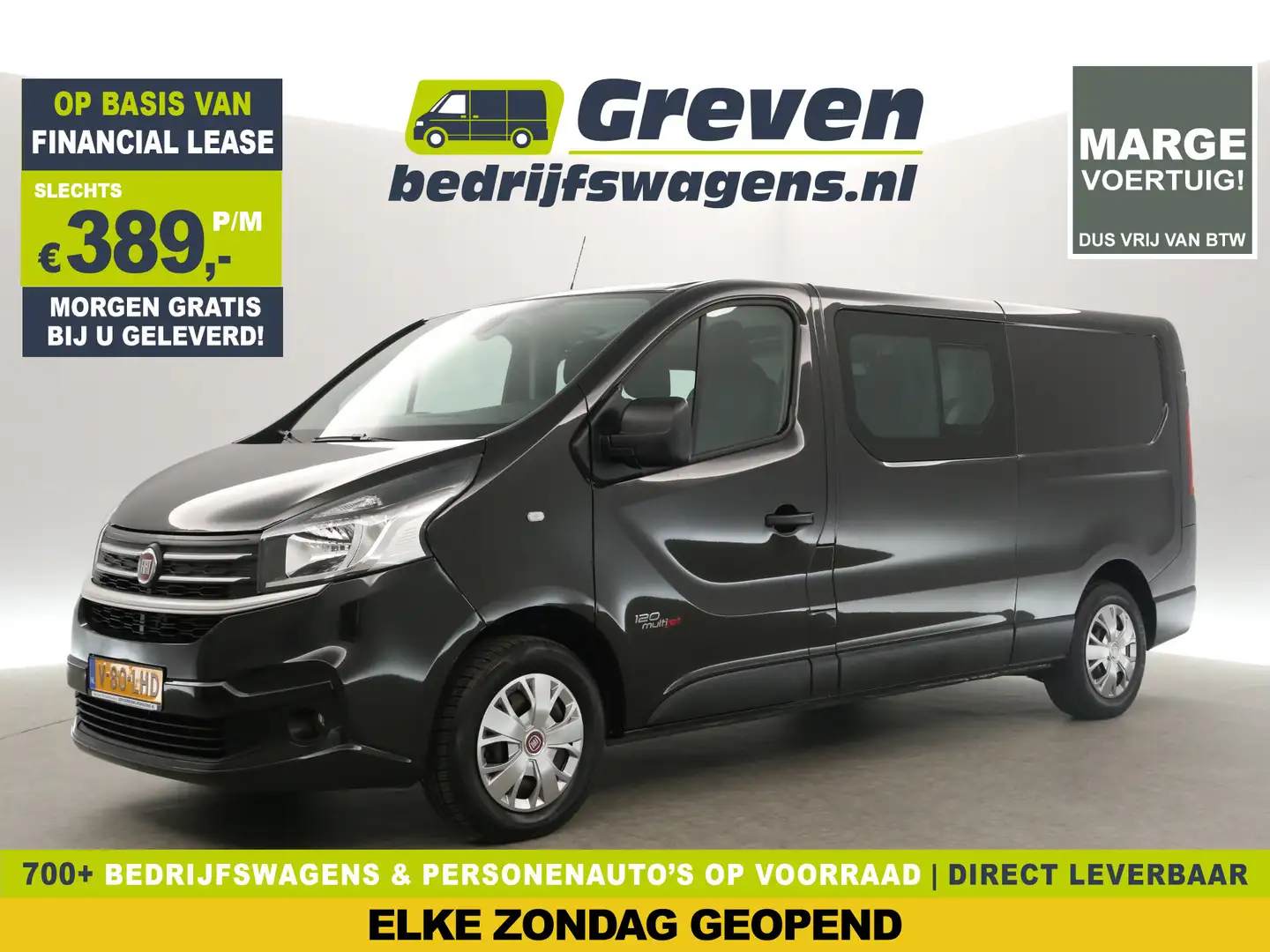 Fiat Talento 1.6 MJ L2H1 | MARGE! | Dubbele Cabine | 6 Persoons Schwarz - 1