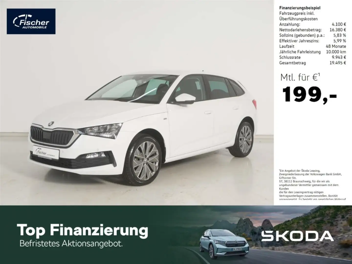 Skoda Scala 1.5 TSI Ambition Clever 6-Gg. LED/NAV/PDC Blanco - 1