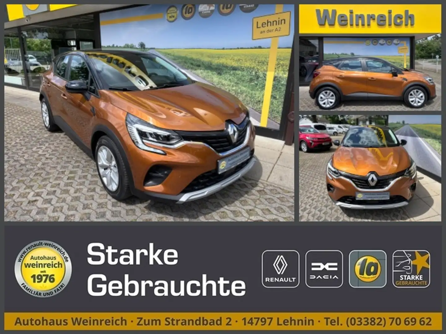 Renault Captur mit Klima, Kamera & LED Klima Rückfahrkamera Oranje - 1