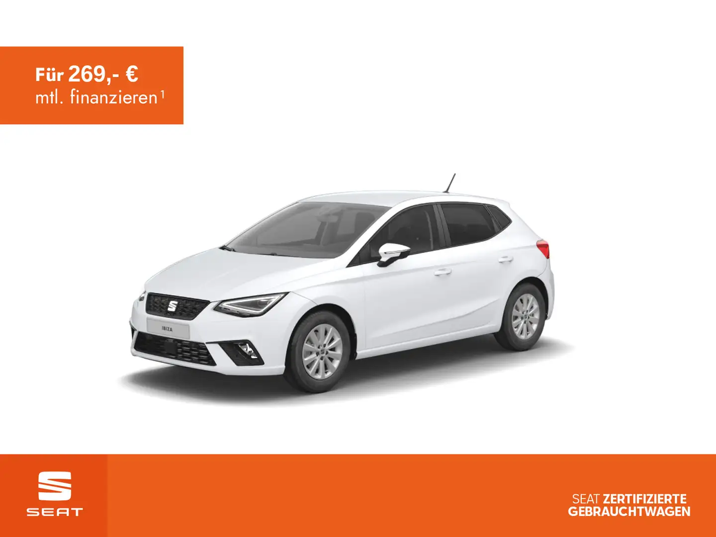SEAT Ibiza 1.0 TSI Style Klima Navi LED ACC RFK Sitzh Weiß - 1