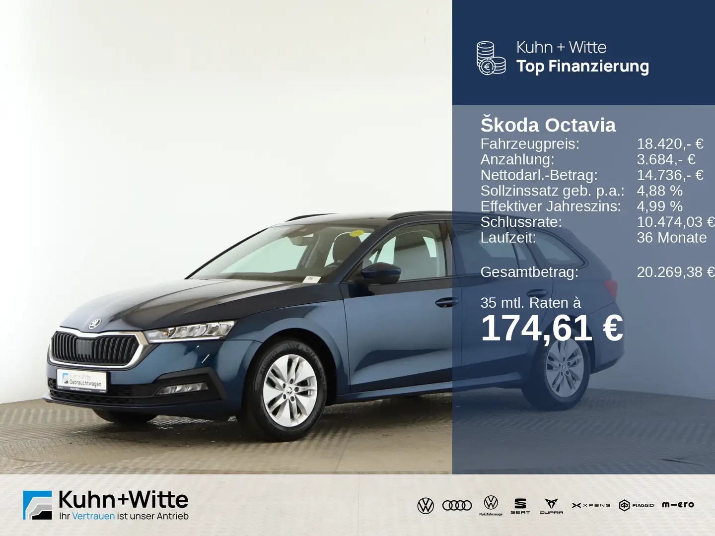 Skoda Octavia Combi 1.5 TSI Ambition *LED*PDC*Navi*App Bleu - 1