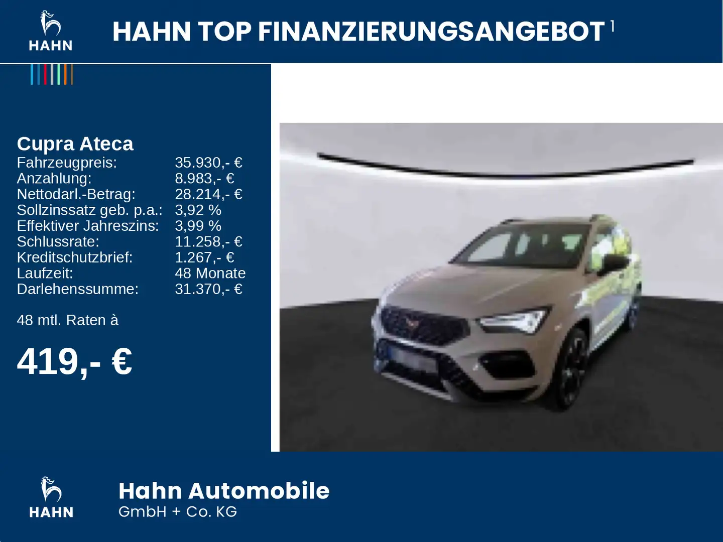 CUPRA Ateca 2.0 TSI VZ 4Drive DSG LED Navi GRA CAM Weiß - 2