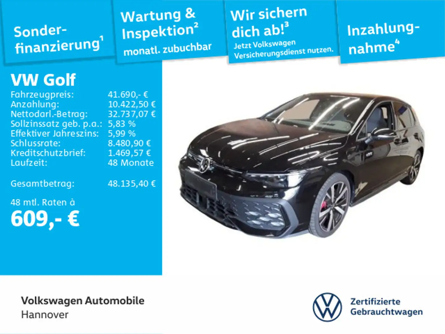 Volkswagen Golf GTE VIII 1.5 TSI DSG GTE Navi AHK Pano Leder Ka Schwarz - 1