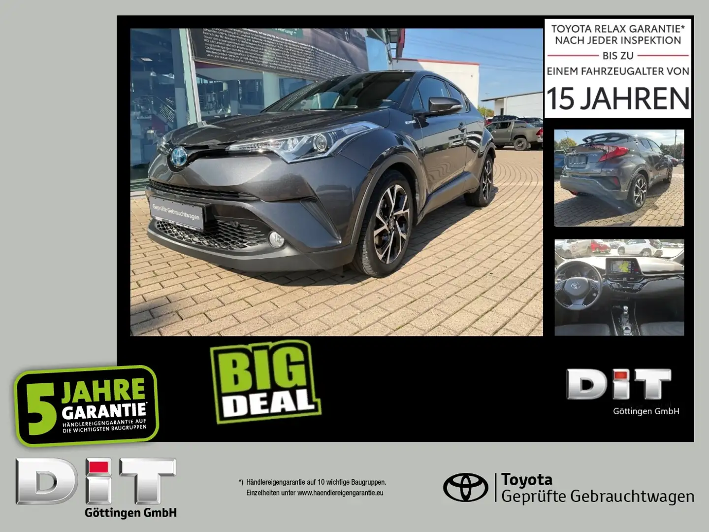 Toyota C-HR 1.8 Team D ACC+Navi+SHZ+2xKlima+Kam.+KlimaA Gris - 1