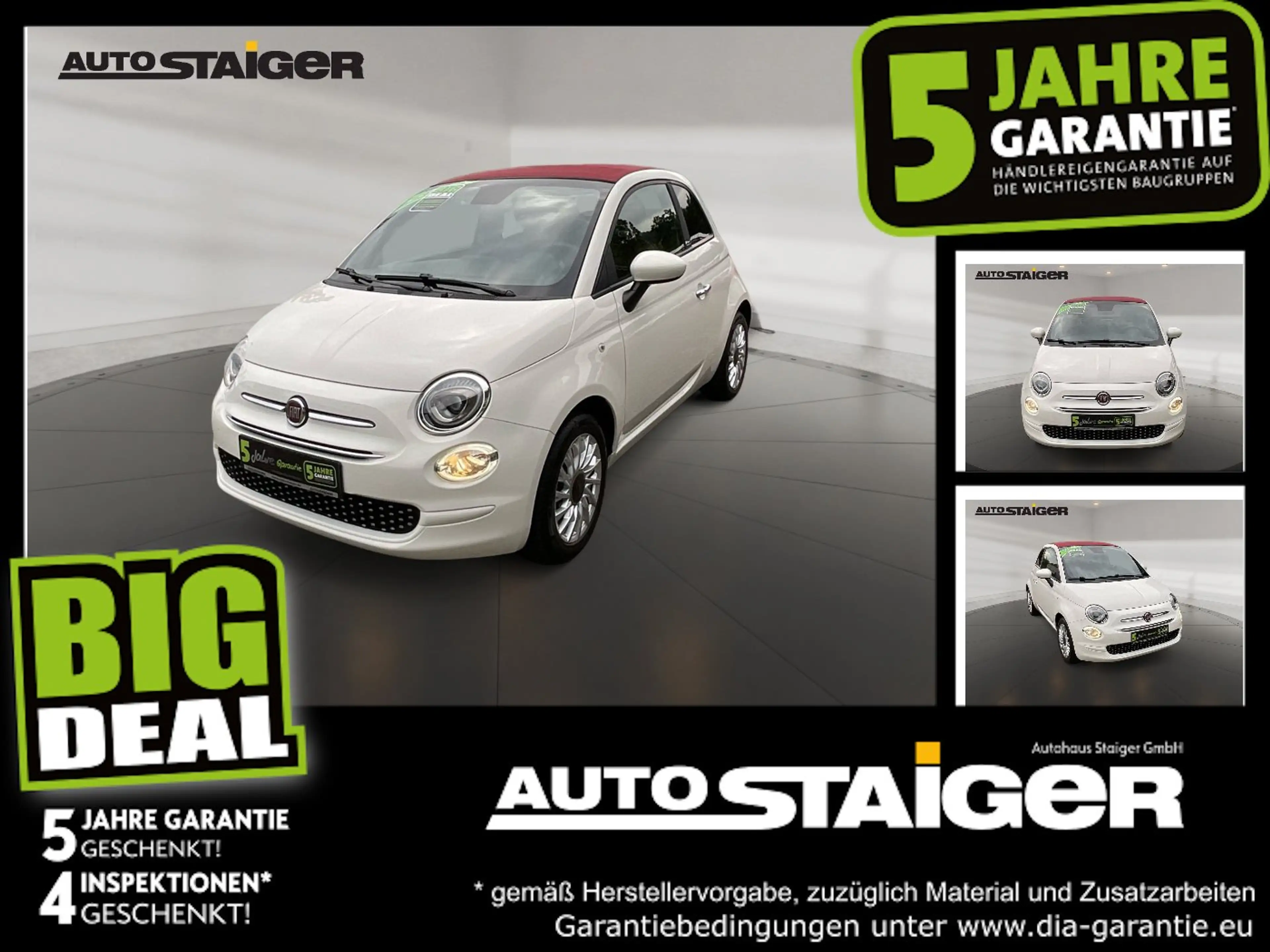 Fiat 500C 500 Cabrio 1.2 8V S&S Lounge Pano+SD+LM+PDC+AUT