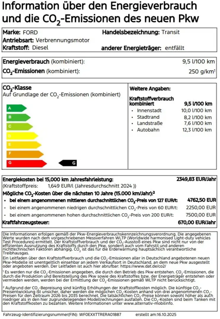 Ford Transit Kasten 350 L3 Trend Automatik Weiß - 2