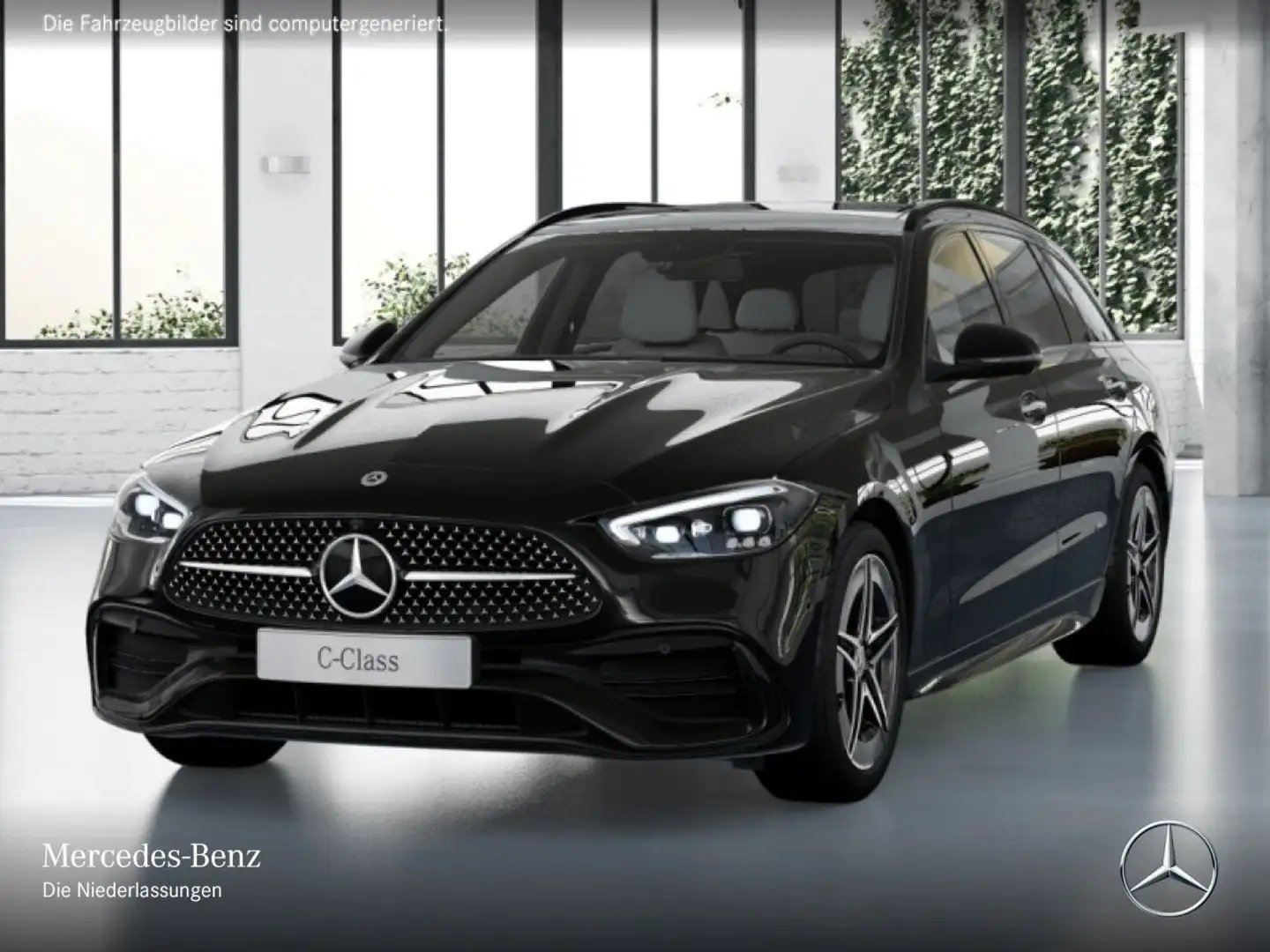 Mercedes-Benz C 300 e T AMG+NIGHT+PANO+360+TOTW+KEYLESS+9G Schwarz - 2