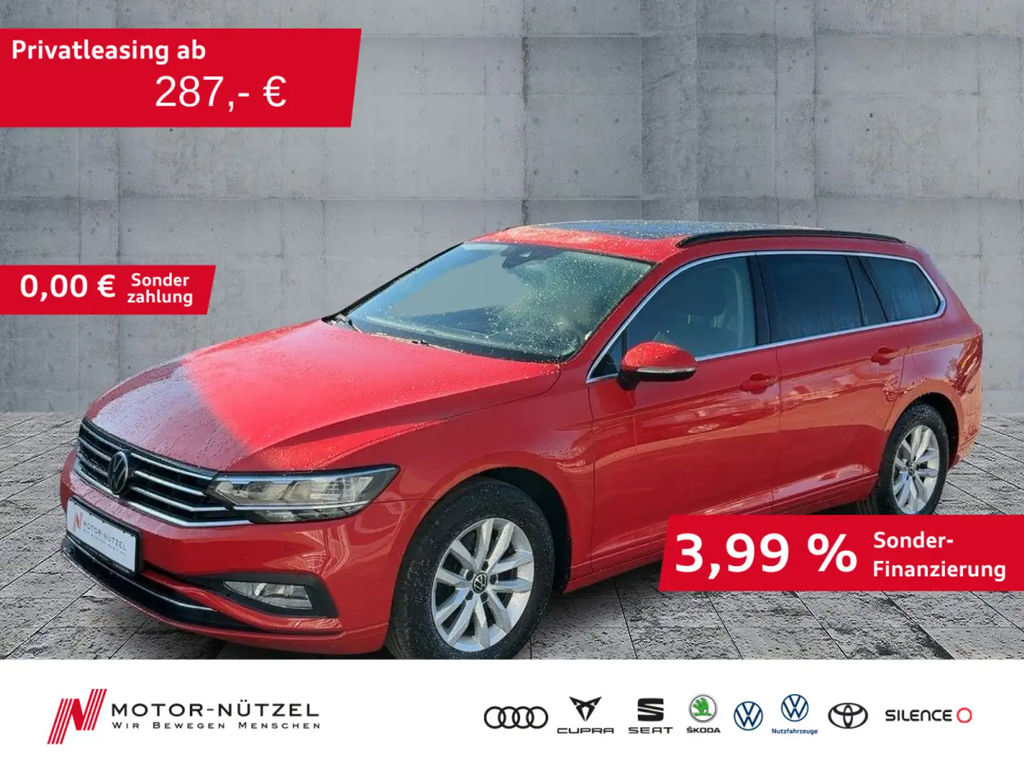Volkswagen Passat Variant 1.5 TSI BUSINESS LED+NAV+ACC+PANO Rot - 1