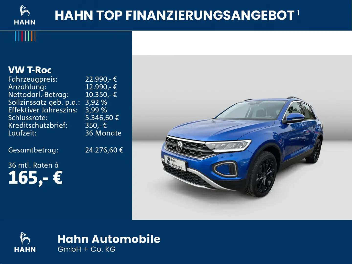 Volkswagen T-Roc 1.5 TSI Life Navi LED ACC CAM Einparkh Blau - 2