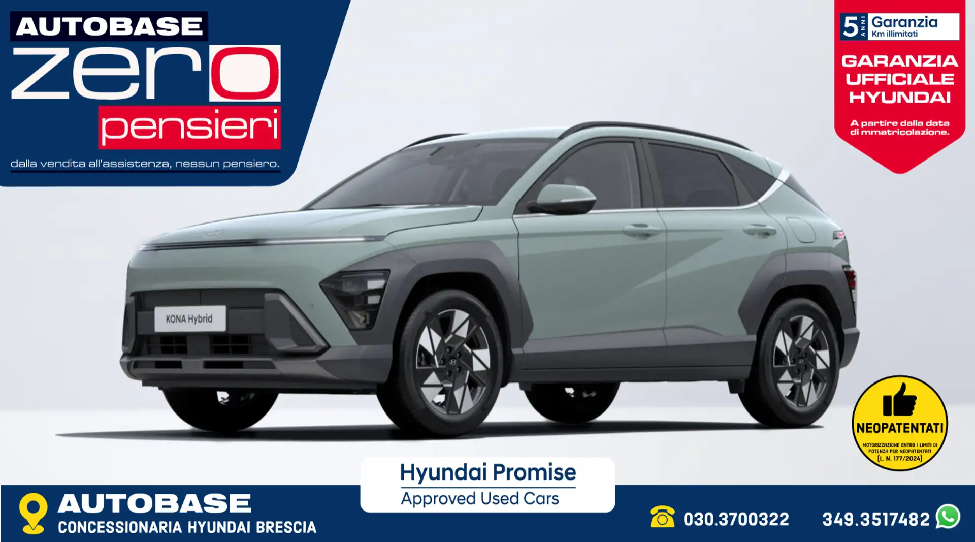 Hyundai KONA 1.6 gdi hev Business 2wd 129cv dct Verde - 1