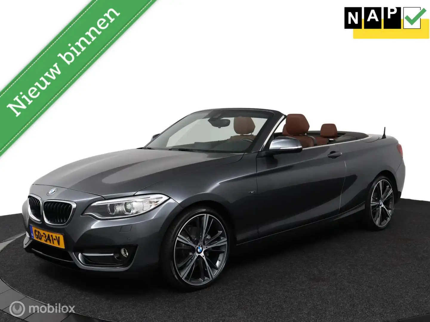 BMW 220 2-serie Cabrio 220i Sport Aut8 184Pk | NL Auto | B Grijs - 1