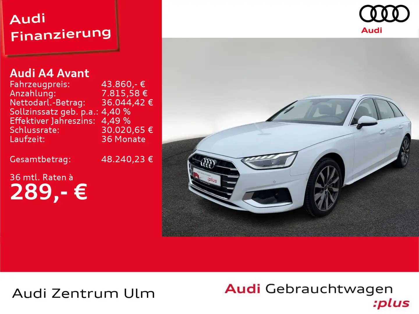 Audi A4 advanced 40 TDI qu AHK LEDER NAVI STHZ Weiß - 1