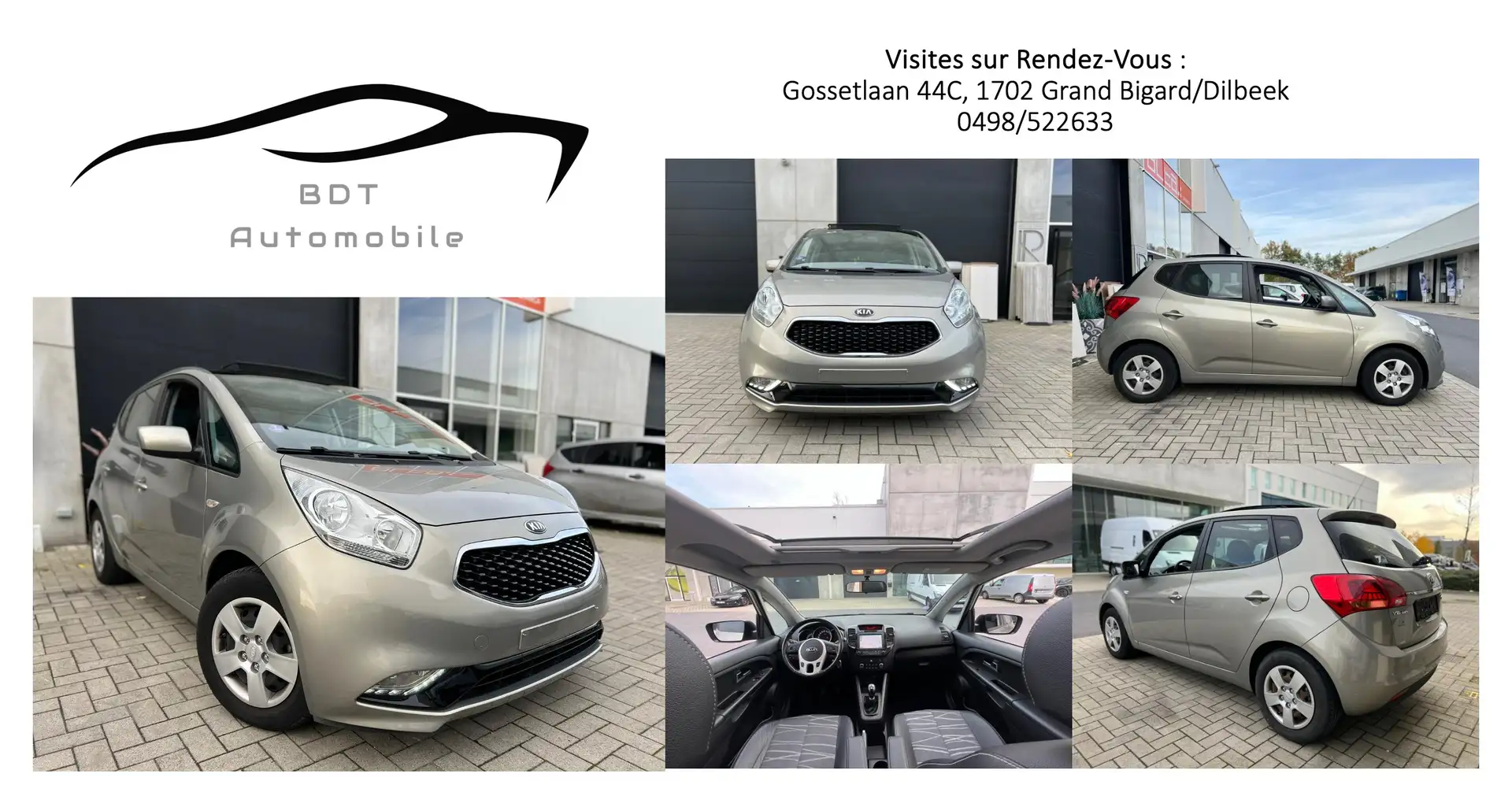 Kia Venga 1.4i Toit Ouvrant/Pano GPS Clim Caméra 1er Prop Gris - 1