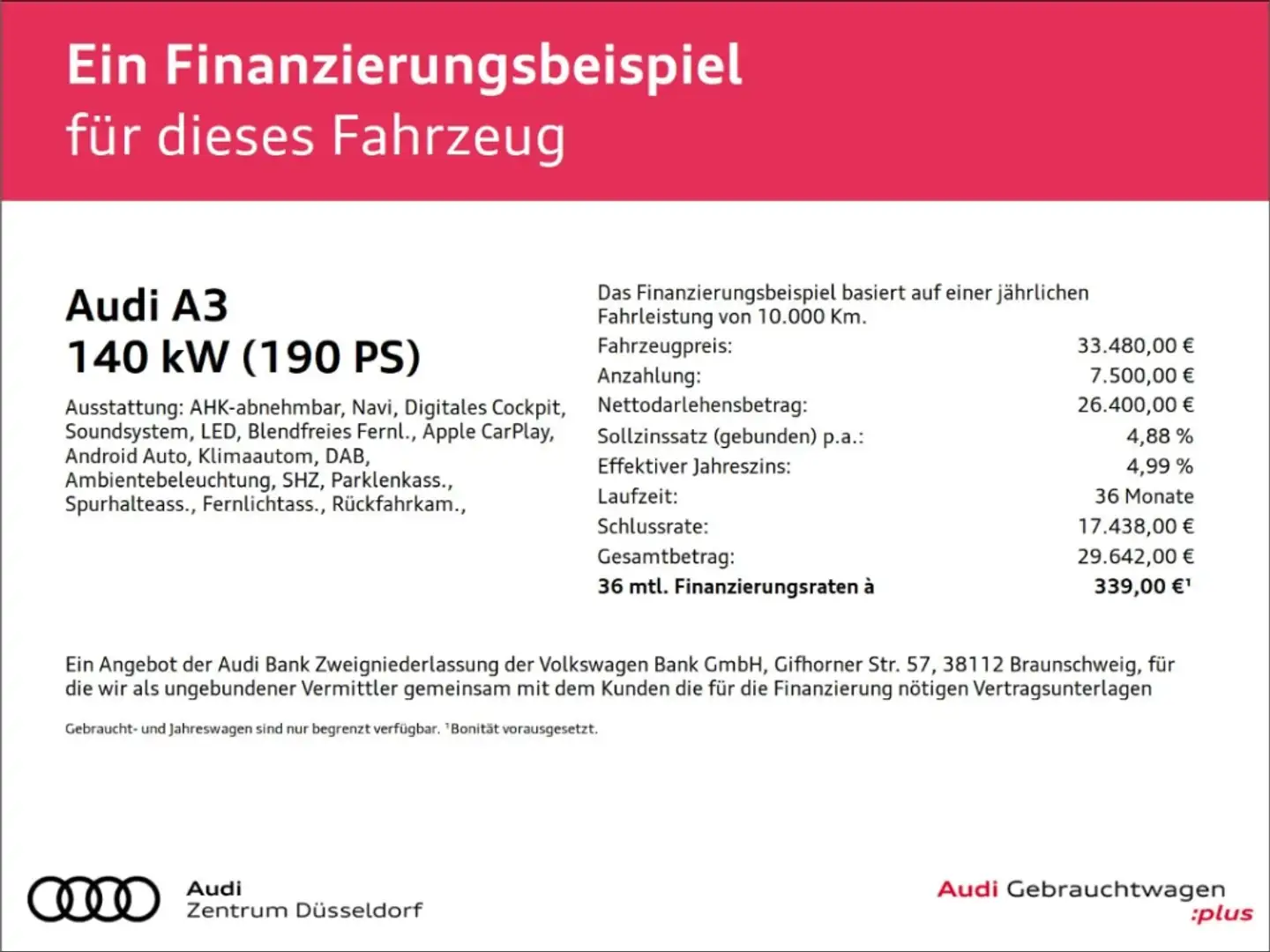 Audi A3 Sportback 40 TFSI quattro S line AHK RFK MMI Blanc - 2