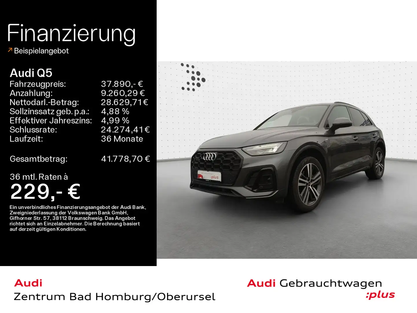 Audi Q5 40 TDI quattro S line*Navi*LED*Alu*AHK*PDC*Vi Grau - 1