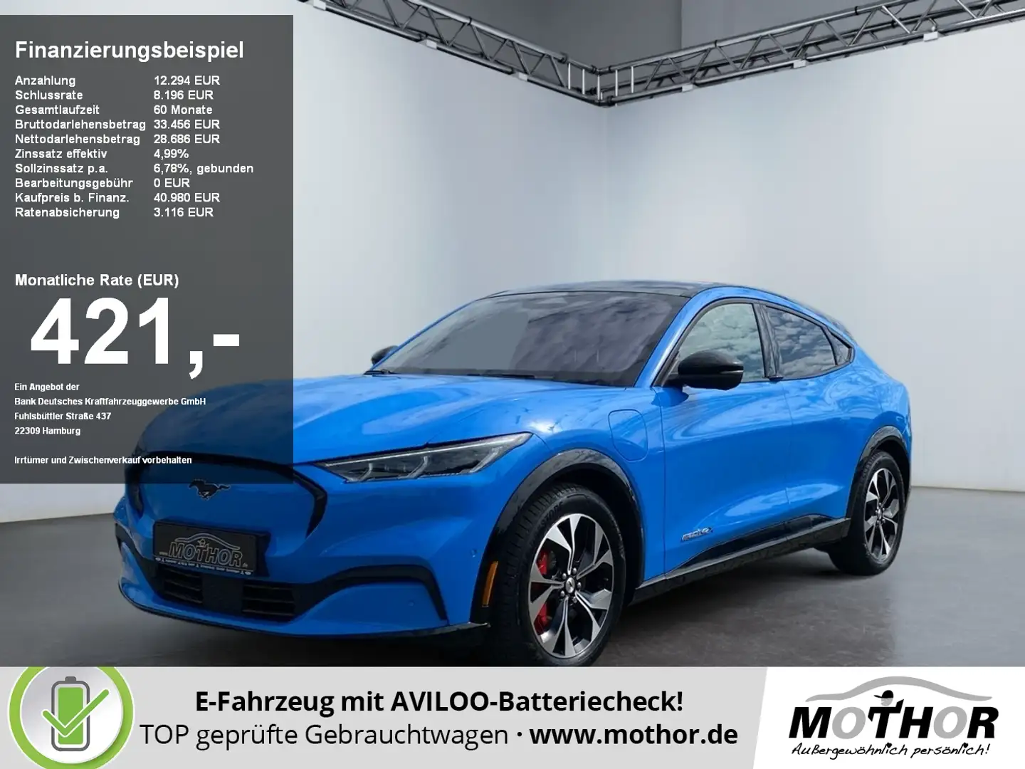 Ford Mustang Mach-E Premium 98kWh ACC PDC KAM360 B&O Niebieski - 1
