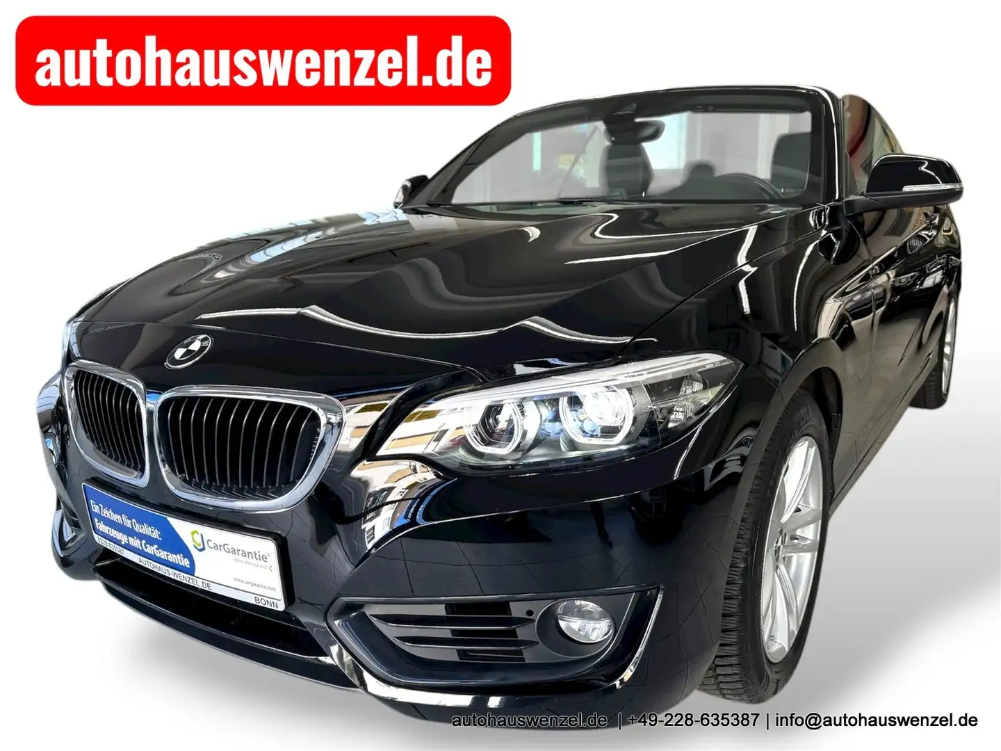 BMW 218 i Cabrio Aut. - nur 34 tkm - LEDER KAM NAVI LED Schwarz - 1