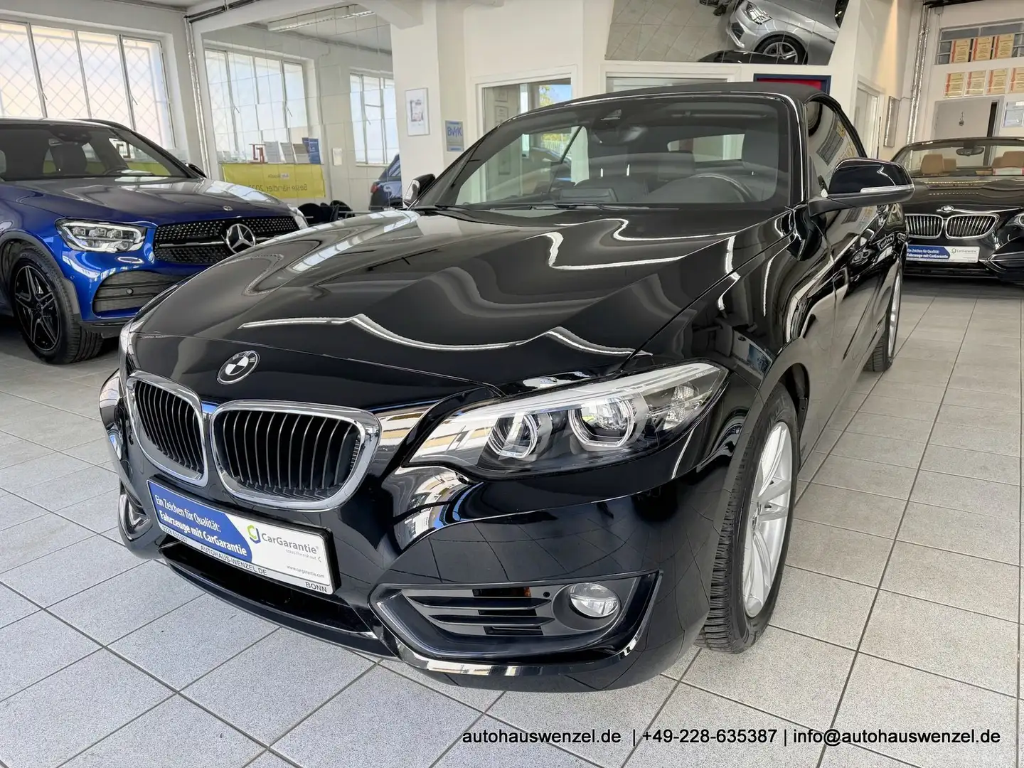 BMW 218 i Cabrio Aut. - nur 34 tkm - LEDER KAM NAVI LED Schwarz - 2