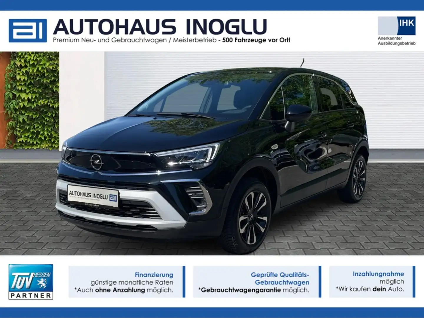 Opel Crossland 1.2 AT*Elegance*LED*Kam*AHK*Le Shz*AGR* Schwarz - 1