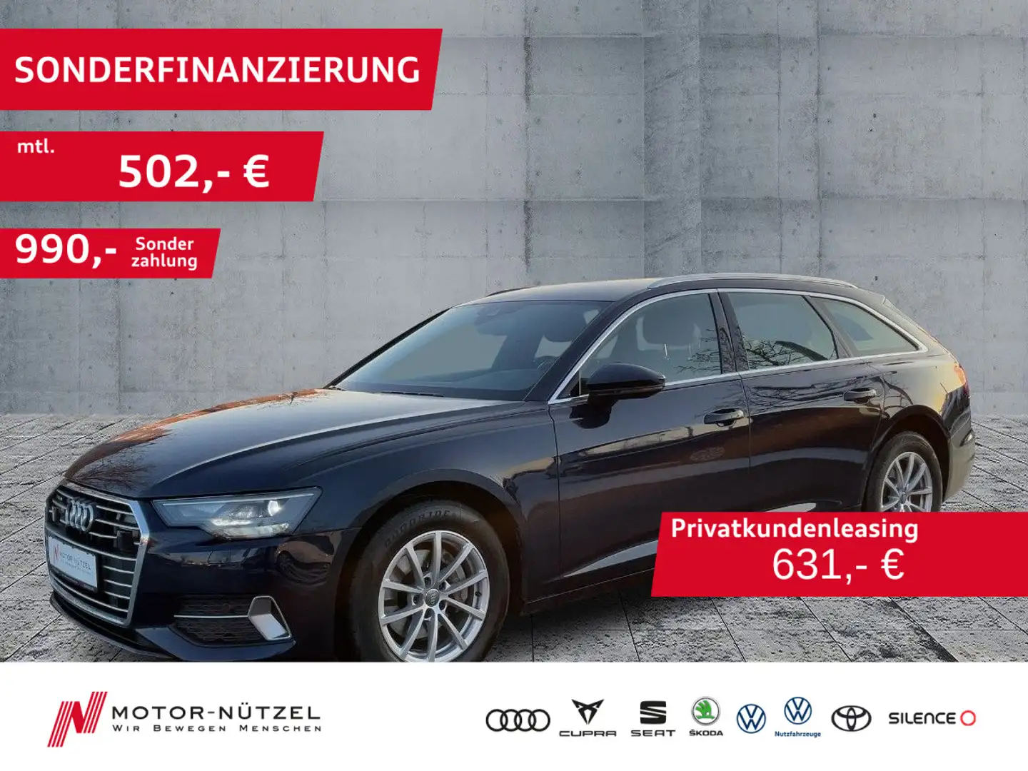 Audi A6 40 TDI QU SPORT LED+NAVI+ACC+RFK+APP+VC Bleu - 1