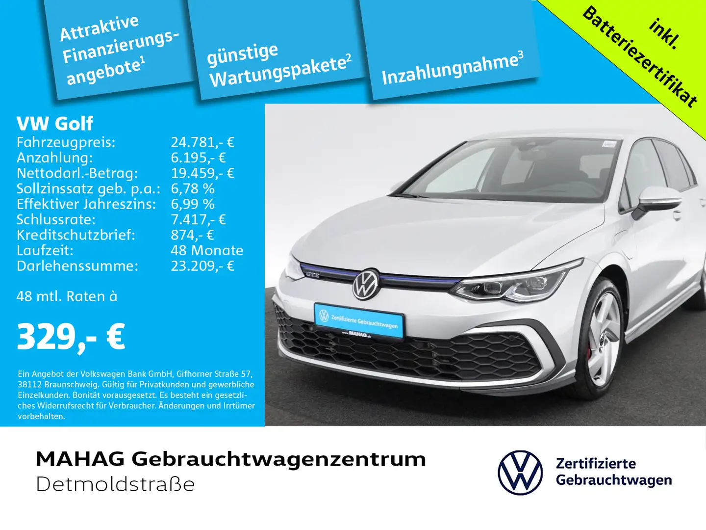 Volkswagen Golf GTE VIII GTE 1.4 TSI LED+Navi HuD ParkPilot Sta Zilver - 1
