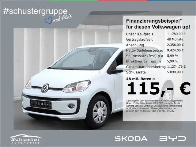 Volkswagen up! move*SHZ Klima Nebelschein Maps+More Spurass
